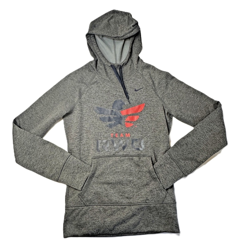 Nike‎ Thermafit Gray Hoodie Sweatshirt Womens XS Team RWB Veterans Athletic Gym